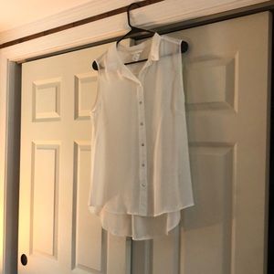 H&M Sheer White Tank Blouse